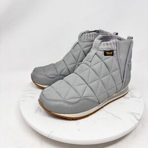 Teva Kids Youth Gray Quilted Booties Waterproof Slip On Shoes Size 5